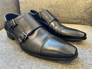 Marco Gianni Black Monk Mens Formal Shoes Size 42 - Picture 1 of 8