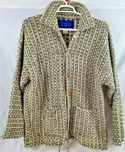 VINTAGE MALES Wool Button Front Gray White Coat Women's XL - Picture 1 of 7