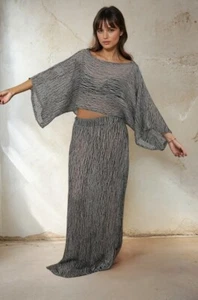 Black White Linen Blended Unique Fabric By 2 Meters, Natural Sewing Fabrics. - Picture 1 of 10