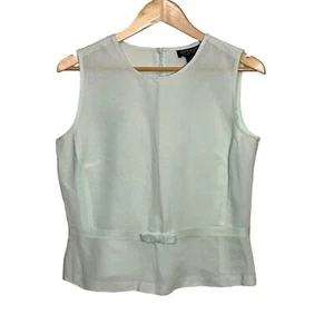 Ann Taylor Factory Womens Linen Blend Shirt Size 8 Sleeveless Business Casual - Picture 1 of 4