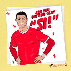 Ronaldo Birthday Card, United Birthday Cards for Him, Football Birthday Card
