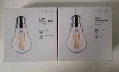 4 x LED Filament Globe 40W 470 lumens Sainsbury's - 2 bulbs - Image 1 of 3