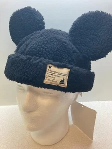 Japan Tokyo Disney Resort Ears Mickey limited Fluffy Winter Cap Hat Black - Picture 1 of 9