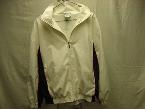 Ativa S Small White Navy Blue Red Stripe Zip Down Chaqueta de mujer - Imagen 1 de 4