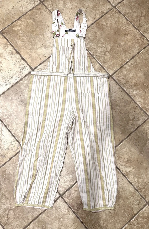 Mono Gudrun Sjödén Algodón Rayas Ligero Talla M Crema, Verde Salvia Foto 1 de 4