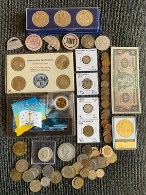 Lote de monedas de cajón de chatarra coleccionables PLATA, MONEDA, PRUEBA, ÁGUILAS DOBLES Foto 1 de 4