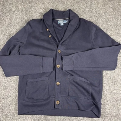 Cárdigan suéter chaqueta vintage Polo Ralph Lauren para hombre tejido medio cuello chal Foto 1 de 4