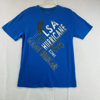 University of Tulsa 1994 Golden Hurricane Blue T-Shirt LARGE 100% Cotton - Image 1 of 4