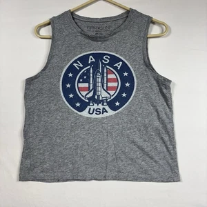 NASA Shirt Boys Med Tank Top Crewneck USA American Flag Graphic Tee Youth Kids - Picture 1 of 5