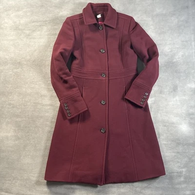 Abrigo de día para dama J.Crew tono magenta con botones interior envejecido para mujer S-M 6-8 Foto 1 de 4