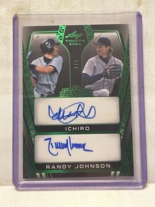 2024 Leaf Trinity Ichiro / Randy Johnson Dual Auto Autograph Green #1/1 - Bild 1 von 2