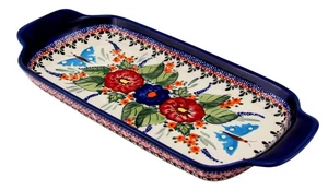 Polish Pottery Serving Tray by Zaklady Boleslawiec – 13.5" Long - Made in Poland - Picture 1 of 4