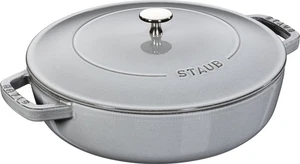 STAUB Steb "Braser Sote Pan Gray 24 cm" ciotola pentola calda smalto colata doppia mano - Foto 1 di 8