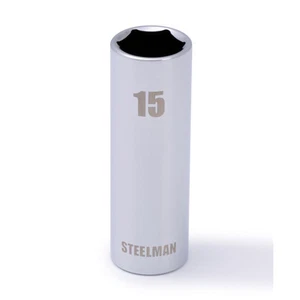 STEELMAN 3/8-Inch Drive x 15mm Deep Well 6-Point Socket, 78232 - Picture 1 of 3