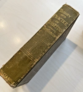 Theory And Practice Of Surveying RARE! Gold Gilt J.B. Johnson 1900 - Picture 1 of 15