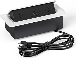 Desk Power Board with PD 20W USB C, Haylink Aluminum Alloy Automatic Pop up Powe - Picture 1 of 7