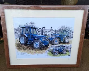 Large A3 Picture Print Framed Ltd edition Ford Evolution 7810 6810 8210 Tractors - Picture 1 of 2