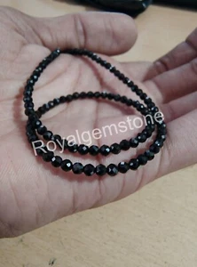 Black Diamond Faceted Roundel Bead, Genuine diamond Beads AAA Quality black bead - Picture 1 of 5