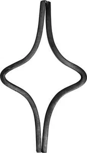 V Schnörkel Bogen schmiedeeisen 170x100 mm, 12x6 mm - Bild 1 von 1