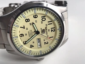 Vintage SEIKO 5 SPORTS Mens 40mm Watch 7S36-04Y4 AUTOMATIC 23 JEWELS DAY DATE - Picture 1 of 9