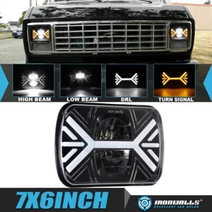 Faro LED alto/bajo DRL señal de giro para Ford E-150 E-250 Econoline 1 pieza 7x6" - Imagen 1 de 12