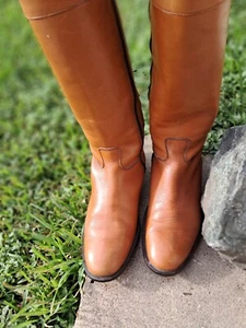 Massimo Dutti Riding Style Knee High Leather Boots Brown Size 37EU 6.5US - Picture 1 of 7
