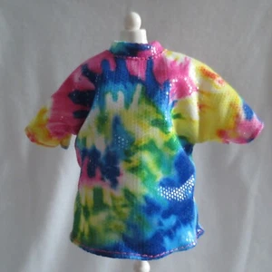 NEW! 2020 Barbie Extra Doll Pink Yellow Blue Shimmer Tie Dye Top Curvy Clothing - Picture 1 of 4