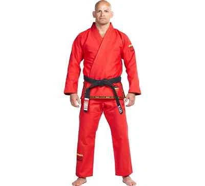 Fuji Suparaito Jiu-Jitsu Brasileño Súper Ligero Para Hombre BJJ Gi - Rojo/Dorado Foto 1 de 4