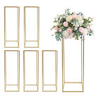 5pcs Gold Metal Flower Stand For Wedding Table Centerpieces Decor Column Vases