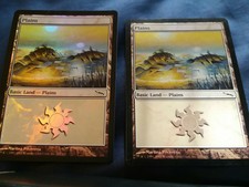 MTG *FOIL* Plains Land Card Mirrodin Edition #289 - White - Magic the Gathering