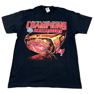 Vintage Tampa Bay Buccaneers Shirt Men Medium Super Bowl Ring XXXVII Y2K 2000s - Picture 1 of 9