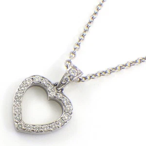 Tiffany & Co. Necklace Metro Heart Pave Diamond PT950 Platinum - Picture 1 of 7