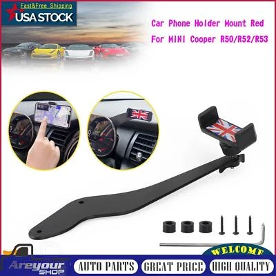 Car Phone Holder Mount Red Fit For MINI Cooper R50/R52/R53 F1 - Image 1 of 4