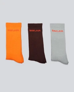 CALCETÍN ACTION BRONSON BAKLAVA 3PK - NARANJA MARRÓN GRIS LISTO PARA ENVIAR - Imagen 1 de 1