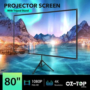 80inch Projector Screen Home Movie Theatre 16:9 HD 4K Cinema Projection Fixed - Picture 1 of 11