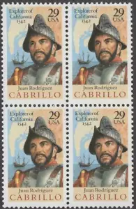 Scott#: 2704 - Juan Rodriguez Cabrillo - Explorer - 29¢ 1992 SV Block of 4 MNH - Picture 1 of 1