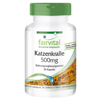 Katzenkralle 500 mg - 90 Kapseln - Cat´s Claw - Uña de Gato - VEGAN | fairvital