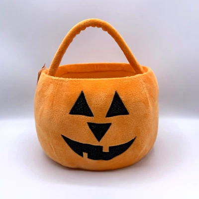 Hyde & Eek Candy Bag Plush Trick or Treat Bucket Pumpkin Pail for Kids Halloween - Image 1 of 4