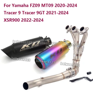 For Yamaha FZ09 MT09 20-24 Tracer 9GT Tracer 9 XSR900 2022-2024 Exhaust Mid Pipe - Picture 1 of 19