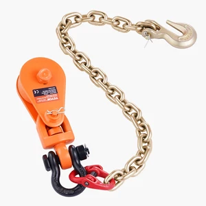 2 Ton 3" Snatch Block with Chain Flatbed Tow Truck Rollback Car Carrier Cable - Picture 1 of 10