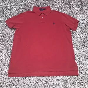 Polo Ralph Lauren Hombres Polo Camiseta Talla XL Ajuste Personalizado Rojo Manga Corta - Imagen 1 de 5