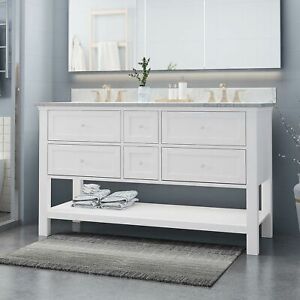 Douvier Contemporary 60" Wood Bathroom Vanity (Counter Top Not Included)