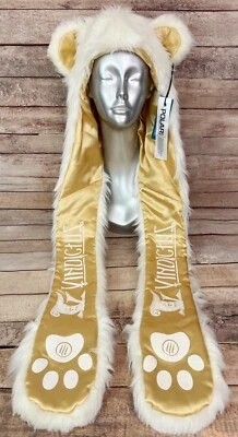 Authentic SpiritHoods Vindictus Golden Polar Bear Faux Fur Spirit Hood Rare - Image 1 of 4