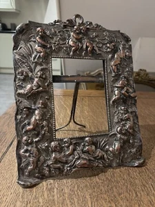 Victorian Walker And Hall Art Nouveau Silver Plated Decorated Photo Frame - Picture 1 of 9