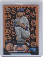 2023 Topps Update Kodai Senga Jack-O'-Lanterns Orange Black Foil Version Card