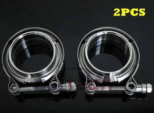 2PCS 2 inch V-band clamp 2” Flange Kit Exhaust Downpipe Stainless Male/Female - Bild 1 von 8