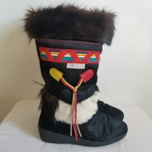 Tecnica Fell Stiefel Schwarz Apres Kalbshaar Größe 37 EU 5,5 6 US - Bild 1 von 9