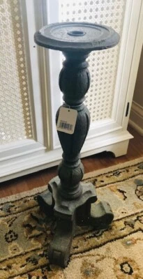 Baroque Candleholder Distressed Gray 21"H Candlestick Distressed Patina More++🦩 - Image 1 of 3