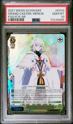 Weiss Schwarz Fate/Grand Order Grand Caster, Merlin SR GEM MINT PSA 10 - Image 1 of 4
