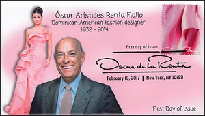 17-045, 2017, Oscar de la Renta, Fashion Design, FDC, Pictorial Cancel, Pink Sat - Picture 1 of 1